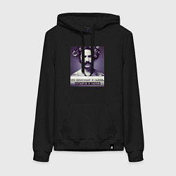 Толстовка-худи хлопковая женская Парикмахер салон, цвет: черный