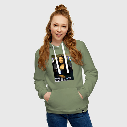 Женская толстовка-худи Мона Лиза диджей / Авокадо – фото 3