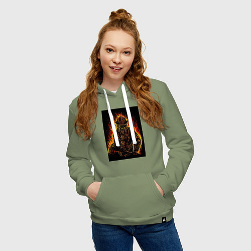 Женская толстовка-худи Пожарный огнеборец / Авокадо – фото 3