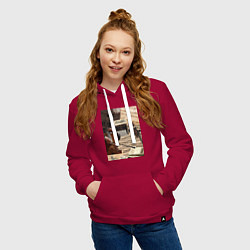 Толстовка-худи хлопковая женская Музыка эстетика, цвет: маджента — фото 2