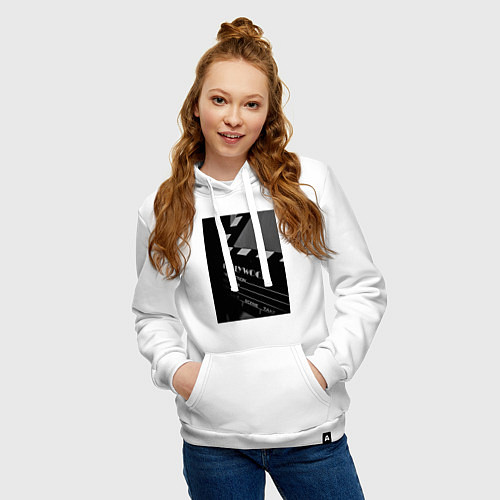 Женская толстовка-худи Режиссёрская хлопушка / Белый – фото 3