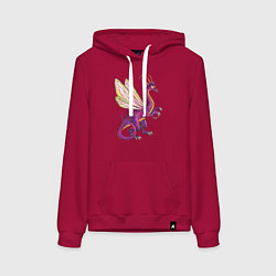 Толстовка-худи хлопковая женская HOMM3 Faerie Dragon, цвет: маджента