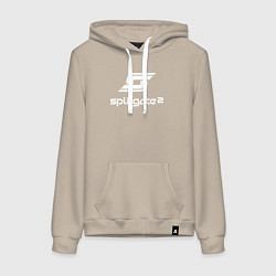Толстовка-худи хлопковая женская Splitgate 2 logo, цвет: миндальный