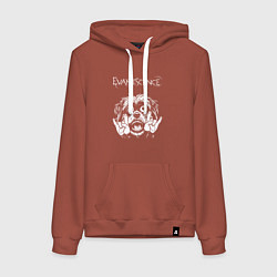 Толстовка-худи хлопковая женская Evanescence rock dog, цвет: кирпичный
