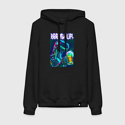 Женская толстовка-худи Neon cyber beersaur - neon glow fantasy
