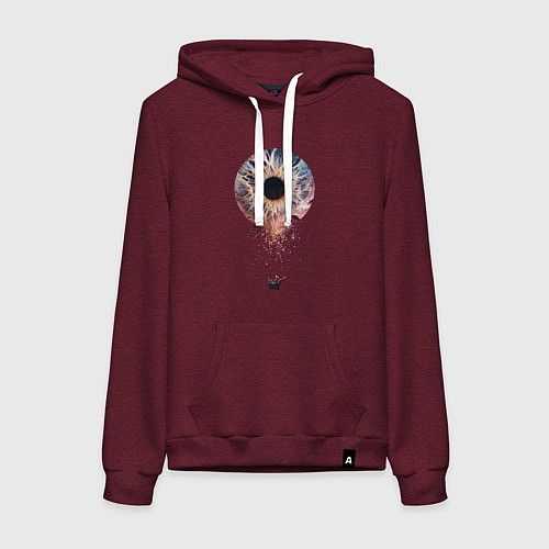 Женская толстовка-худи Зрачок галактика / Меланж-бордовый – фото 1