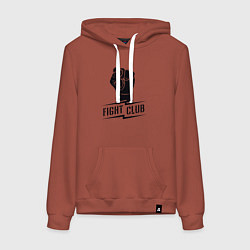 Толстовка-худи хлопковая женская Fight club warrior, цвет: кирпичный