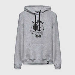 Толстовка-худи хлопковая женская Счастливый малыш, цвет: меланж