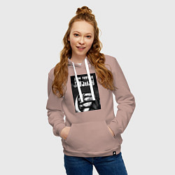 Толстовка-худи хлопковая женская Джиу джитсу, цвет: пыльно-розовый — фото 2