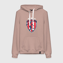Толстовка-худи хлопковая женская Stars football, цвет: пыльно-розовый