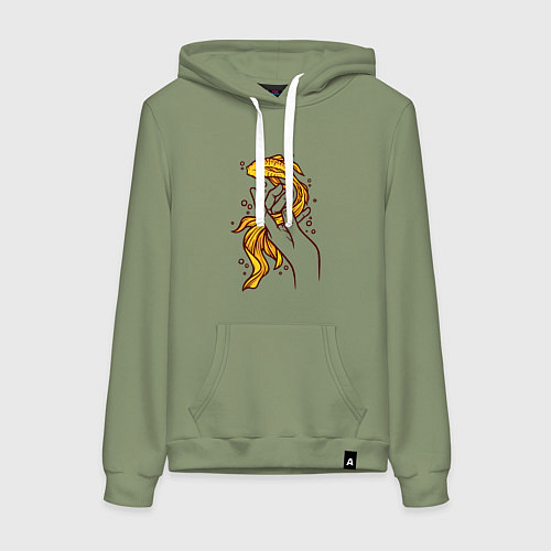 Женская толстовка-худи Золотая рыбка / Авокадо – фото 1