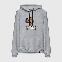 Толстовка-худи хлопковая женская Fighter MMA, цвет: меланж