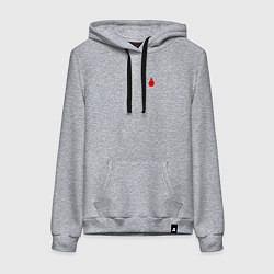 Толстовка-худи хлопковая женская Группа крови: четвертая отрицательная, цвет: меланж