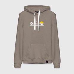 Толстовка-худи хлопковая женская Прекрасный город курорт Сочи, цвет: утренний латте