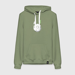 Толстовка-худи хлопковая женская Бег по Луне, цвет: авокадо