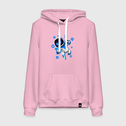 Женская толстовка-худи Астро бот - маскот / Светло-розовый – фото 1