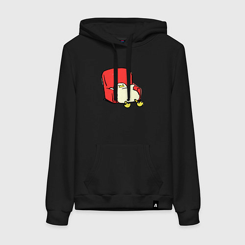 Женская толстовка-худи Толстая утка в кресле / Черный – фото 1