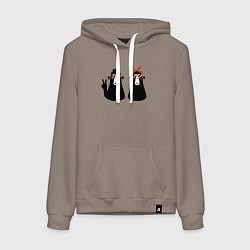 Толстовка-худи хлопковая женская Крутые обезьянки, цвет: утренний латте