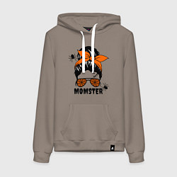 Толстовка-худи хлопковая женская Zombie - Momster, цвет: утренний латте
