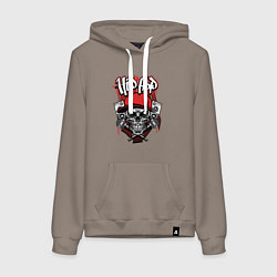 Толстовка-худи хлопковая женская Hip-hop killer, цвет: утренний латте