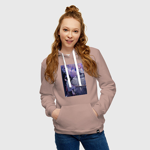 Женская толстовка-худи Клинок рассекающий демонов Гию Томиока / Пыльно-розовый – фото 3