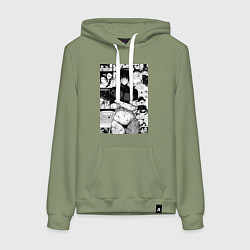 Толстовка-худи хлопковая женская Магическая битва Маки Дзэнин секси, цвет: авокадо