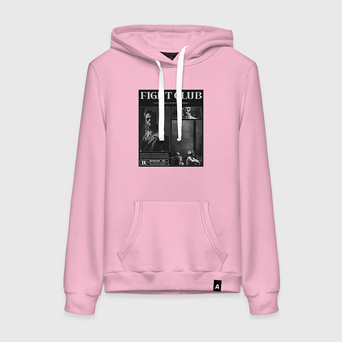 Женская толстовка-худи Бойцовский клуб постер / Светло-розовый – фото 1