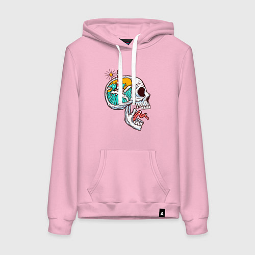 Женская толстовка-худи Маяк в черепе / Светло-розовый – фото 1