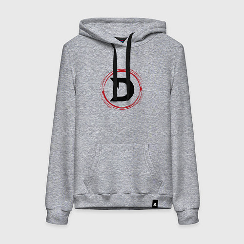 Женская толстовка-худи Символ Deadlock и красная краска вокруг / Меланж – фото 1