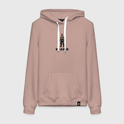 Толстовка-худи хлопковая женская Хабиб Нурмагомедов стиль, цвет: пыльно-розовый