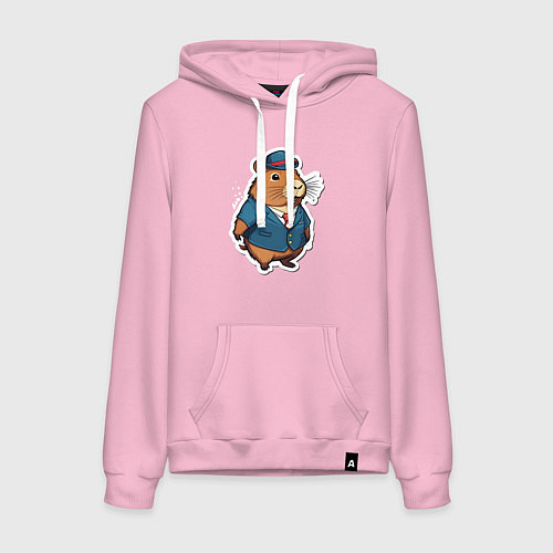 Женская толстовка-худи Капибара деловая / Светло-розовый – фото 1