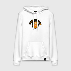 Толстовка-худи хлопковая женская Папы с бородой лучше, цвет: белый