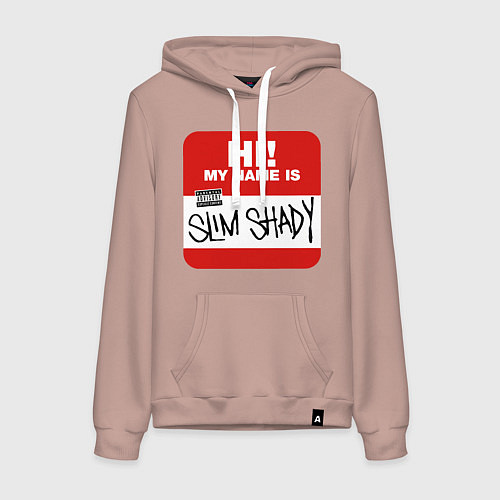 Женская толстовка-худи Eminem - slim shady sticker / Пыльно-розовый – фото 1