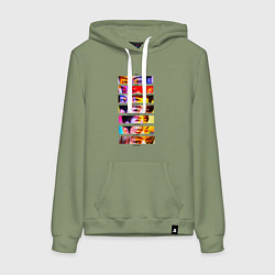 Толстовка-худи хлопковая женская Got7 все участники группы, цвет: авокадо