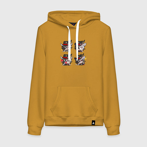 Женская толстовка-худи Бутхилл стикеры / Горчичный – фото 1