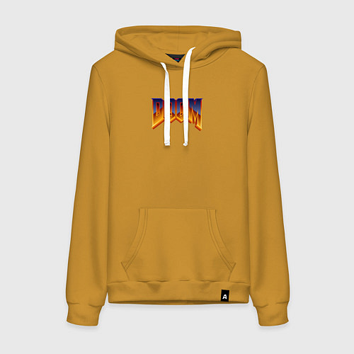Женская толстовка-худи Doom logotype / Горчичный – фото 1