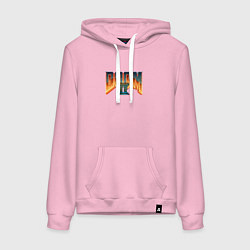Толстовка-худи хлопковая женская Doom 2, цвет: светло-розовый