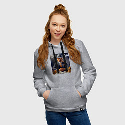 Толстовка-худи хлопковая женская Dog Corleone - ai art fantasy, цвет: меланж — фото 2