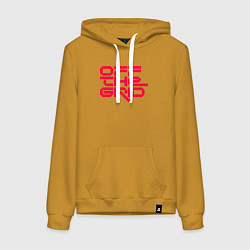 Толстовка-худи хлопковая женская Off the grid logo, цвет: горчичный