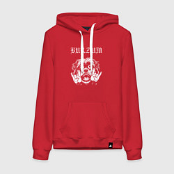 Толстовка-худи хлопковая женская Burzum rock dog, цвет: красный