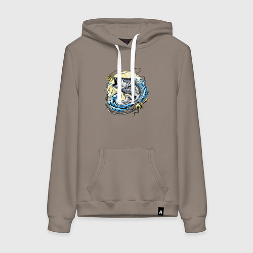 Женская толстовка-худи Рыбалочка / Утренний латте – фото 1