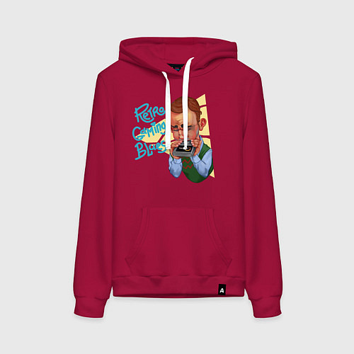 Женская толстовка-худи Блюз ретрогеймера / Маджента – фото 1