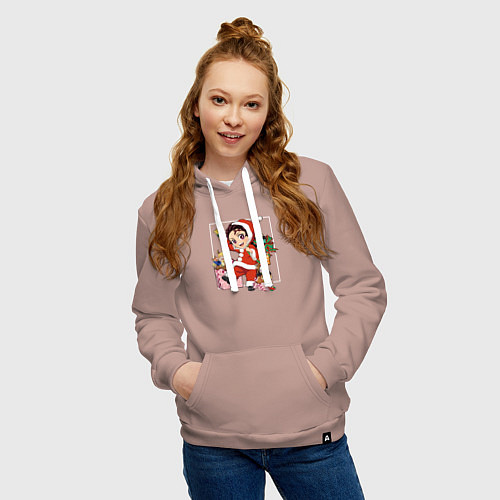 Женская толстовка-худи New year Tanjiro Demon slayer / Пыльно-розовый – фото 3