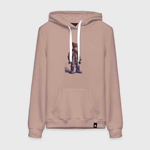 Женская толстовка-худи Школьник в высоких ботинках / Пыльно-розовый – фото 1