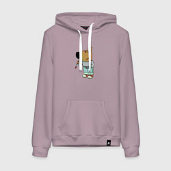 Толстовка-худи хлопковая женская Чиловый парень с ножом, цвет: сиреневый
