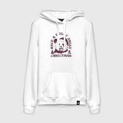 Женская толстовка-худи Панда Дед Мороз