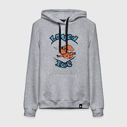 Толстовка-худи хлопковая женская Любил лёд, цвет: меланж