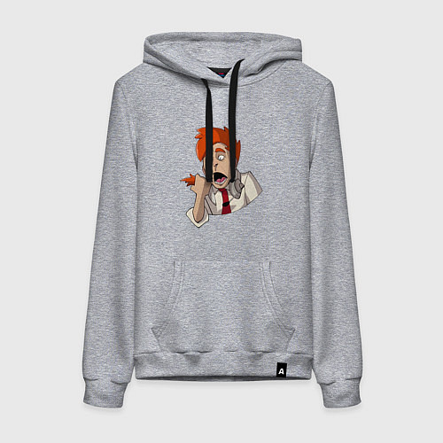 Женская толстовка-худи Нервный диспетчер из Каламбур: Крутое пике / Меланж – фото 1