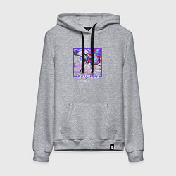 Толстовка-худи хлопковая женская Зеле, цвет: меланж