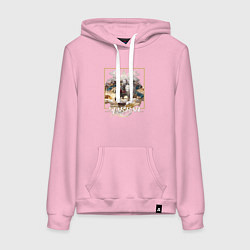 Толстовка-худи хлопковая женская Генерал Цзин Юань, цвет: светло-розовый